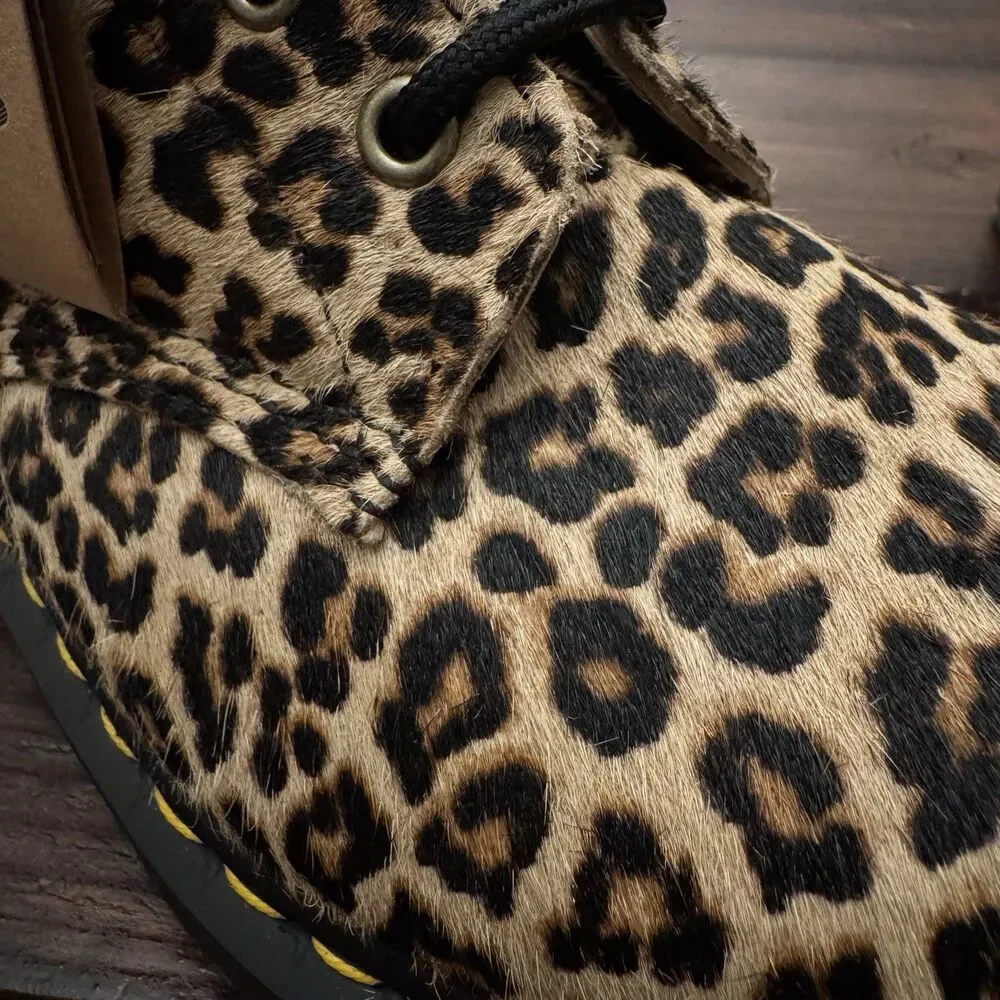 Dr Martens 1460 Pascal Leopard Hair On Leather Boots